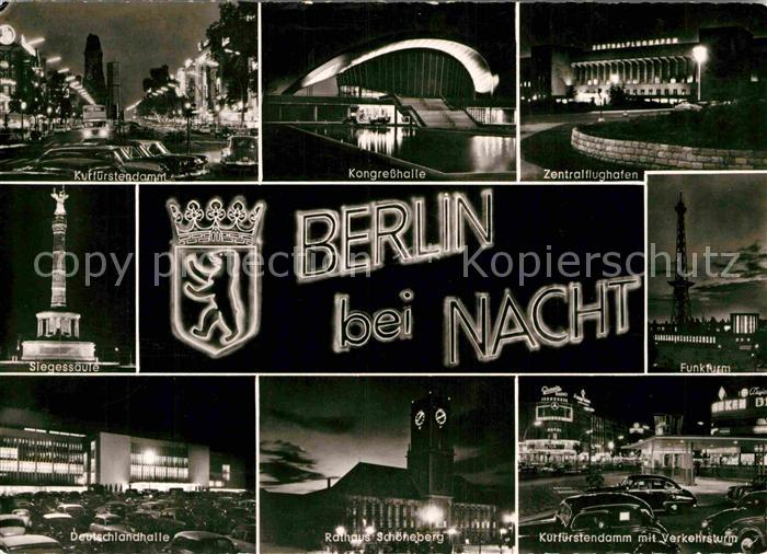 BERLIN  CITY Kurfuerstendamm Kongresshalle Deutschlandhalle Rathaus Schoeneberg