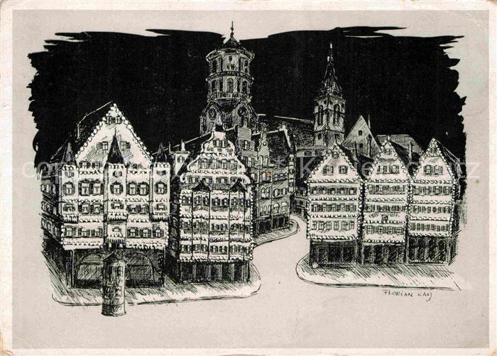 STUTTGART  CITY Marktplatz Zeichnung Florian Kay