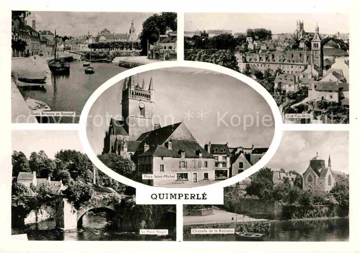 Quimperle Quais Brizeux Surcouf Pont Fleuri Chapelle Retraite