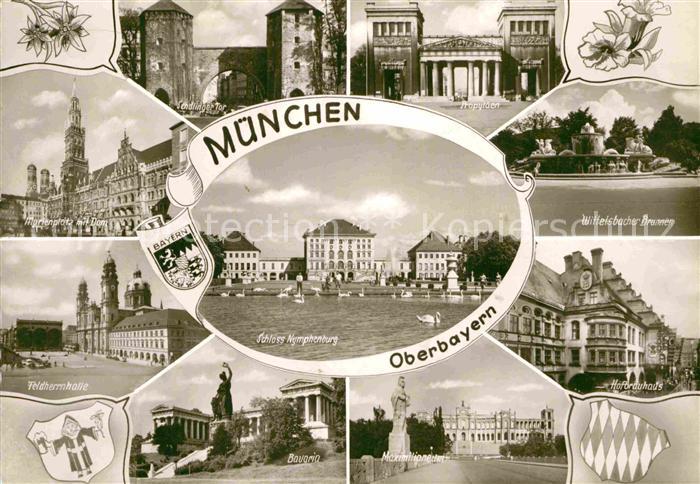 Muenchen Bayern Marienplatz Dom Feldherrnhalle Schloss Nymphenburg Hofbraeuhaus