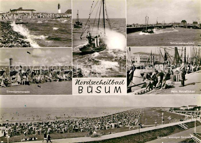 Buesum Nordseebad Strandpromenade Netzflicken Schleusenausfahrt
