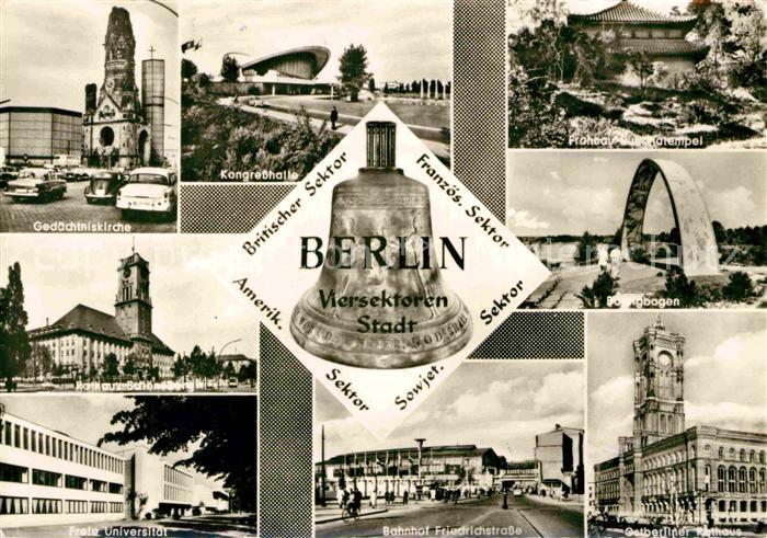 BERLIN  CITY Gedaechtniskirche Kongresshalle Rathaus Schoeneberg Buddhatempel