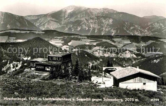 Semmering Niederoesterreich Hirschenkogel Liechtensteinhaus Sessellift gegen Sch
