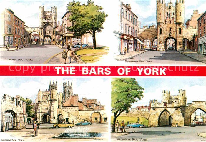 York UK The Bars of York Monk Bar Bootham Bar Walmgate Bar Micklegate Bar Printi