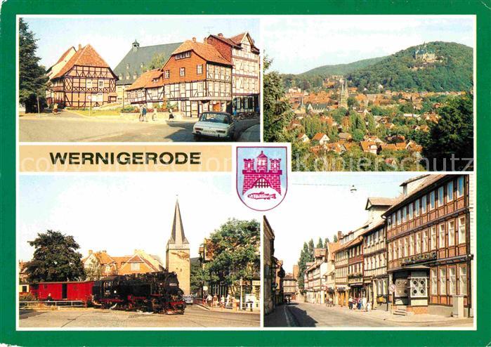 Wernigerode Harz Marktstrasse Ecke Klintgasse Feudalmuseum Schloss Harzquerbahn