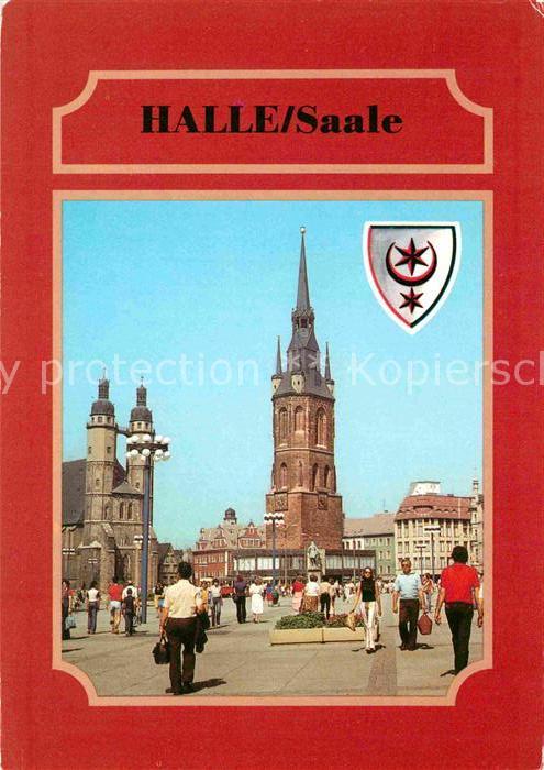 Halle Saale Marktplatz Marktkirche Haendeldenkmal Roter Turm