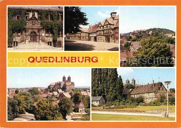 Quedlinburg Harz Rathausportal Schlossberg Muenzenberg Schloss Stiftskirche Word