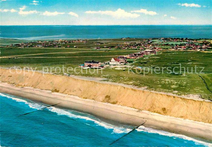 Kampen Sylt am roten Kliff Nordseeinsel Fliegeraufnahme