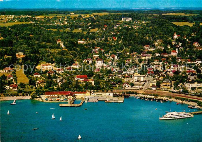 Starnberg Starnbergersee Bayern Hafen Starnberger See mit Soecking Fliegeraufnah