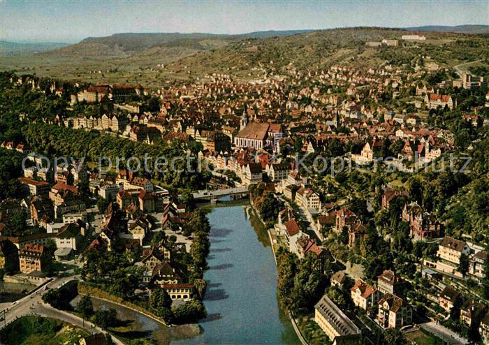 TueBINGEN BW Blick von Osten auf Neckar und Schloss