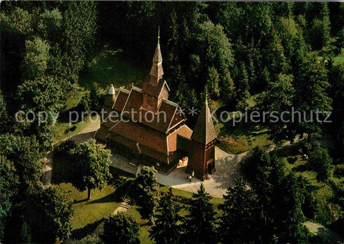 Hahnenklee-Bockswiese Harz Nordische Stabkirche 18./19. Jhdt. Fliegeraufnahme