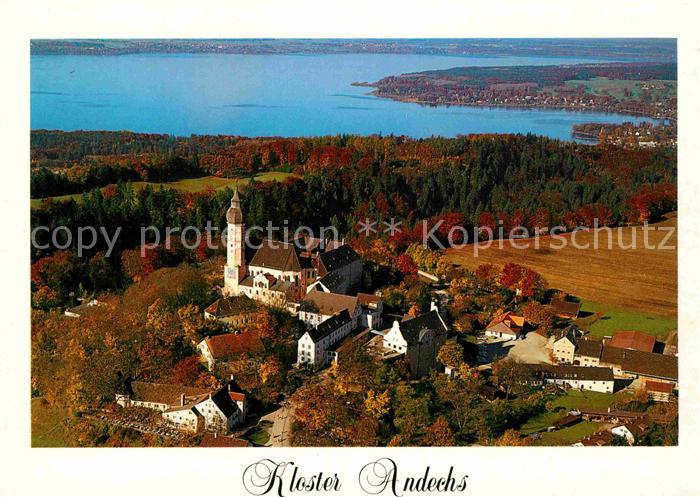 Andechs Kloster Blick auf Ammersee Herbststimmung Fliegeraufnahme