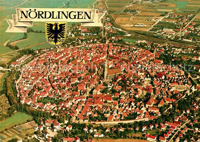 Noerdlingen Stadtzentrum Fliegeraufnahme