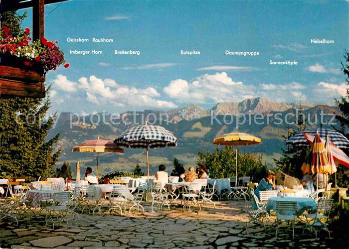 Sonthofen Oberallgaeu Kur und Sporthotel Allgaeuer Berghof Restaurant Terrasse A