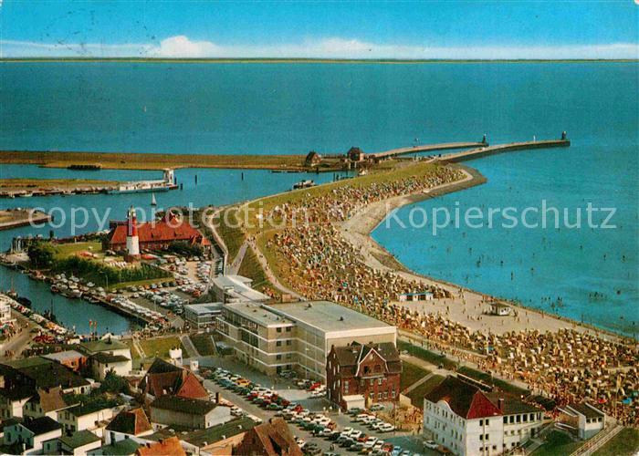 Buesum Nordseebad Hafen Strand Hotels Leuchtturm Fliegeraufnahme