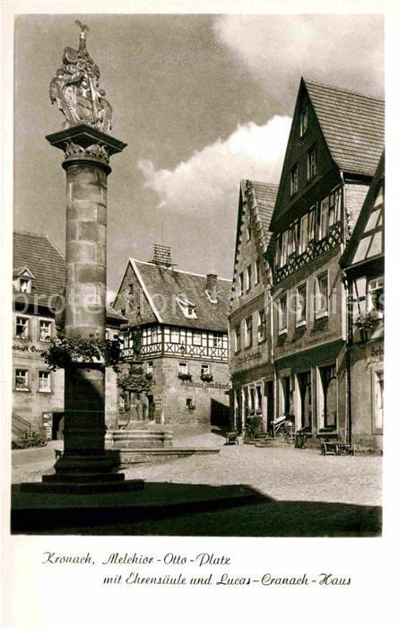 Kronach Oberfranken Melchior Otto Platz Ehrensaeule