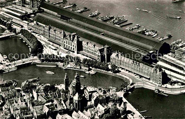 Amsterdam Niederlande Fliegeraufnahme Sankt Nikolaus Kirche Hauptbahnhof