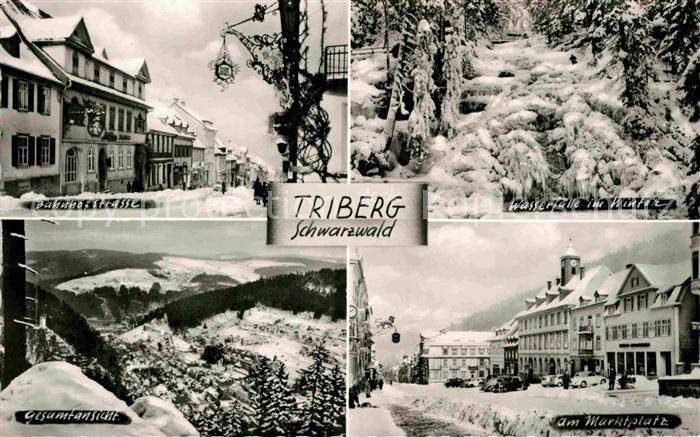 Triberg Schwarzwald Bahnhofstrasse Gesamtansicht Marktplatz Wasserfaelle