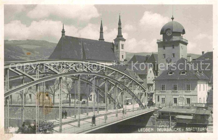 Leoben Murbruecke Stadtturm