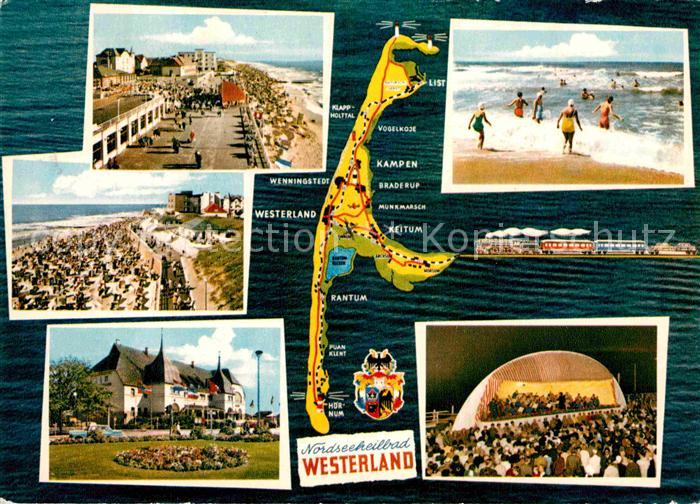 Westerland Sylt Strandpromenade Brandung Musikpavillon