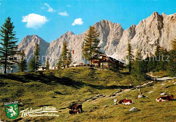 Tuerlwandhuette mit Dachstein-Gruppe