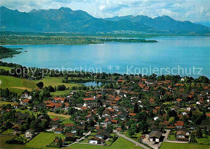 Chieming Chiemsee Fliegeraufnahme Seepartie