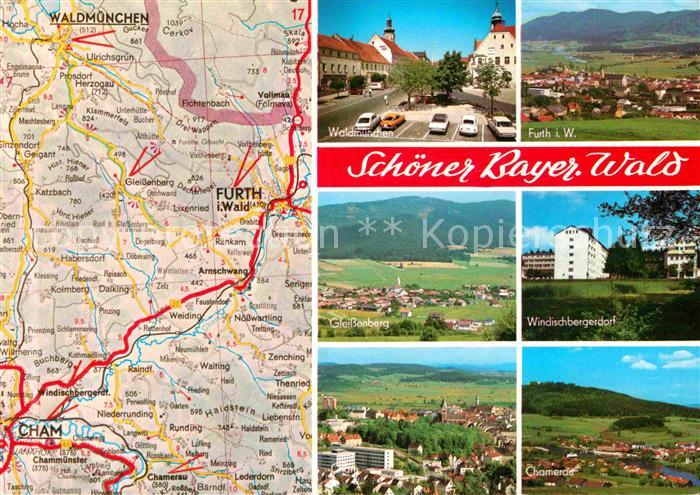 Bayerischer Wald Landkarre Furth Waldmuenchen Gleissenberg Windischbergerdorf Ch