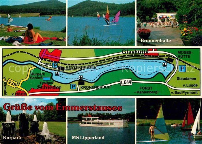 Schieder-Schwalenberg Emmerstausee Kurpark Brunnenhalle Badestelle