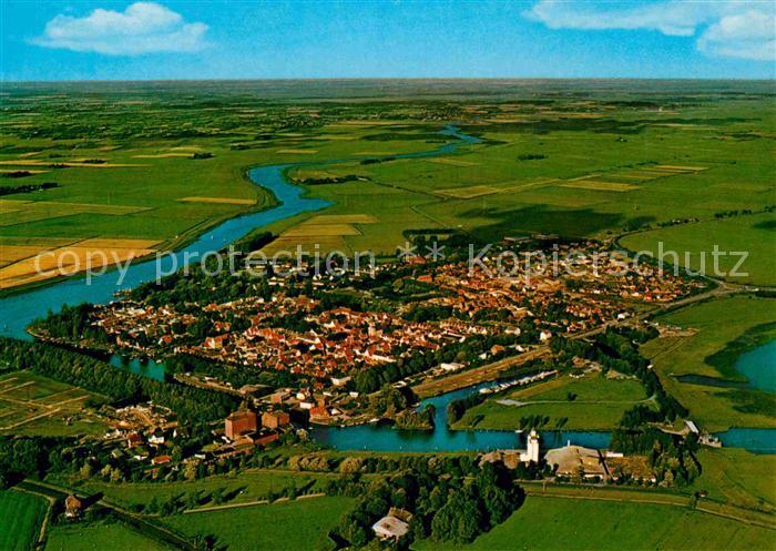 Friedrichstadt Eider Fliegeraufnahme zwischen Eider und Treene
