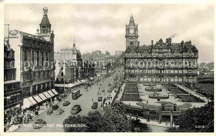 Edinburgh Scotland Princes Street East End Valentines Postcard