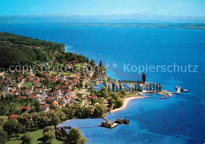 Uhldingen-Muehlhofen Hafen Bodensee Alpen Fliegeraufnahme