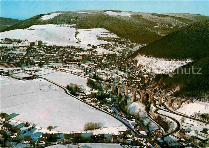 Willingen Sauerland Kneipp Heilbad Kurort Wintersportplatz Viadukt Fliegeraufnah