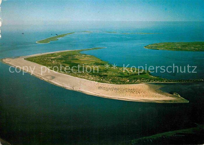 Amrum Nordseeinsel mit Westspitze Insel Foehr Suedspitze Insel Sylt Fliegeraufna