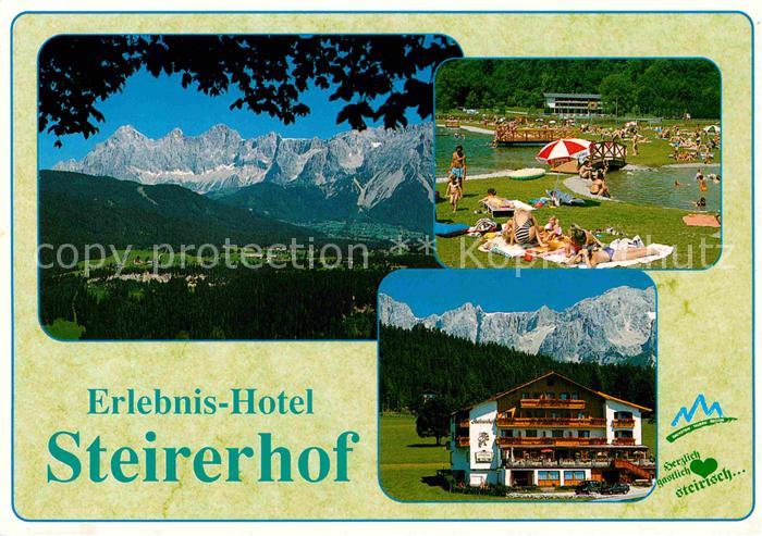 Pichl Ennstal Erlebnishotel Steirerhof Badestrand Panorama Dachsteingebirge
