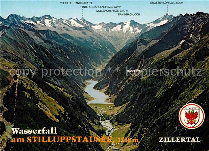 Mayrhofen Zillertal Wasserfall am Stilluppstausee Zillertaler Alpen Fliegeraufna