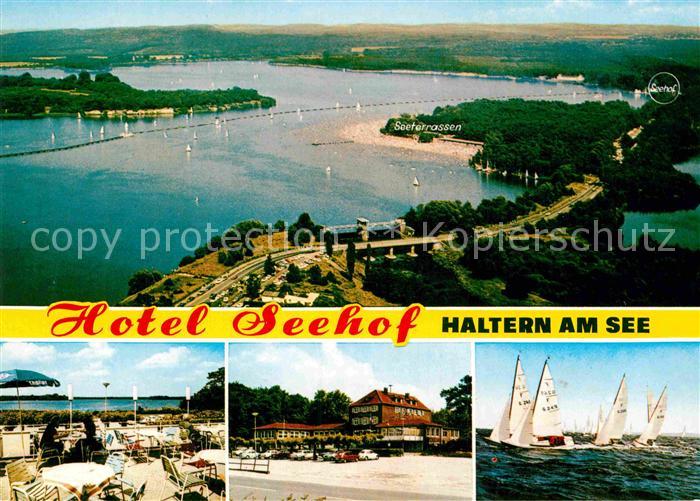 Haltern See Hotel Seehof Gaststaette Seeterrassen Seebad Segeln Fliegeraufnahme