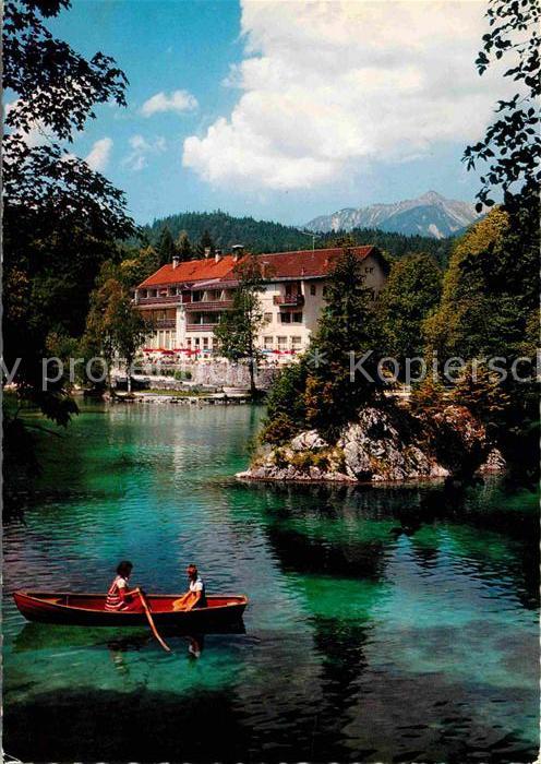 Grainau Hotel Badersee Ruderboot Alpen