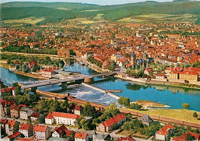 Hameln Weser Schlachtschleuse Fliegeraufnahme