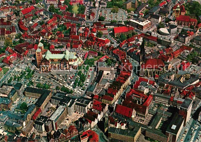 Muenster Westfalen Dom Lambertikirche Prinzipalmarkt Fliegeraufnahme