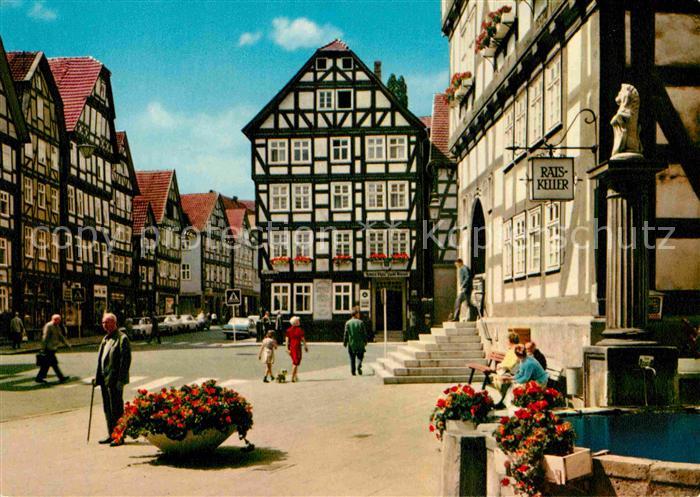 Melsungen Fulda Marktplatz Rathaus Ratskeller Altstadt Fachwerkhaeuser