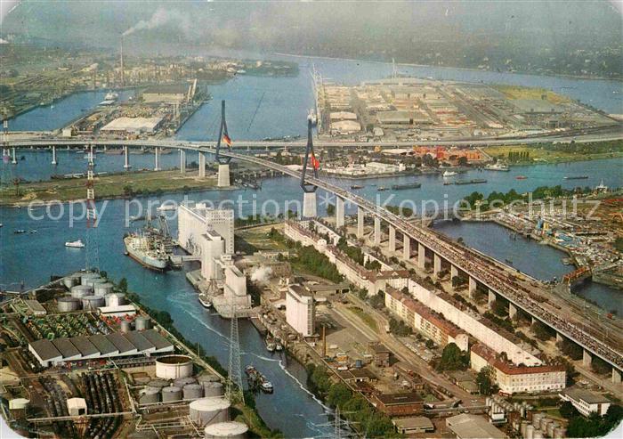HAMBURG  CITY Koehlbrandbruecke Fliegeraufnahme