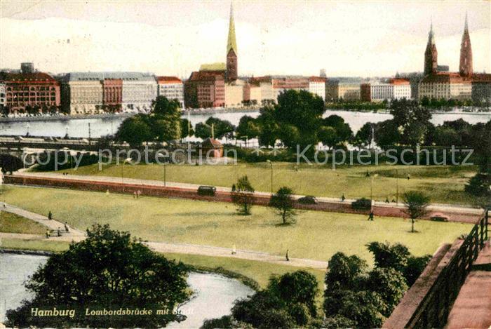 HAMBURG  CITY Lombardsbruecke mit Stadtblick