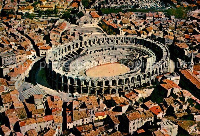 Arles Bouches-du-Rhone Vue aerienne des arenes