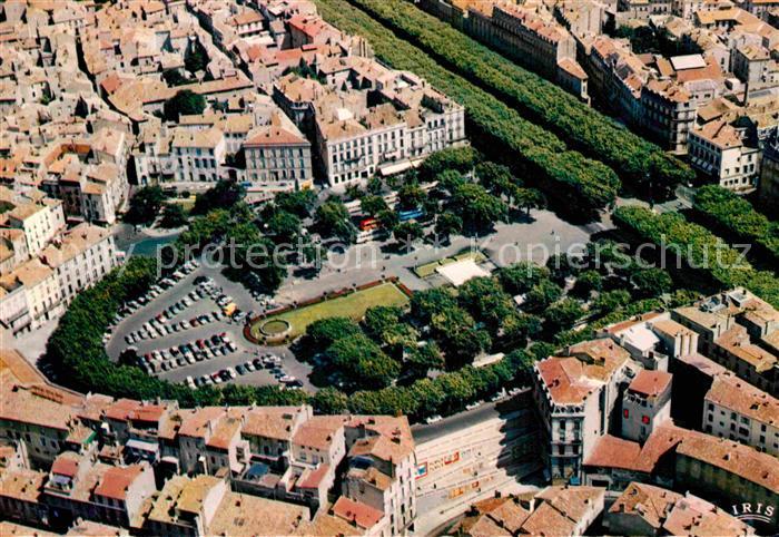 Beziers Place Jean Jaures et les allees Paul Riquet Vue aerienne
