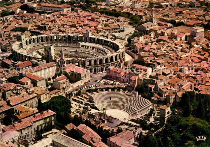 Arles Bouches-du-Rhone Theatre antique et les Arles Vue aerienne