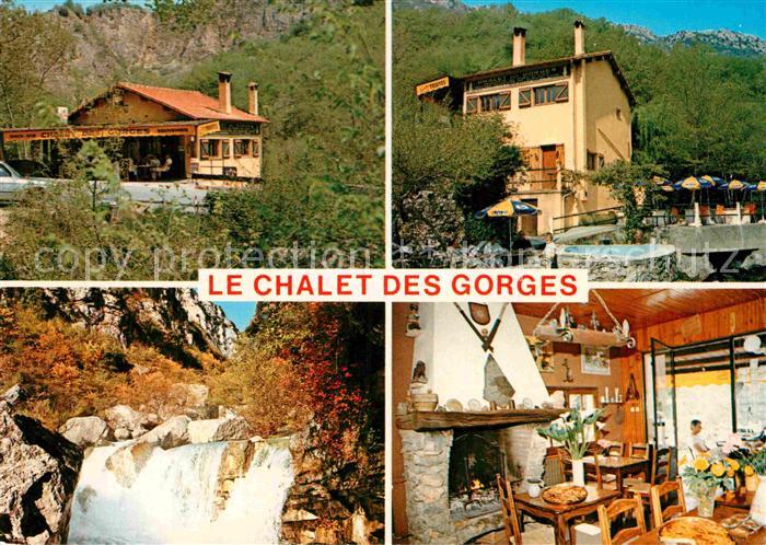 Gourdon Alpes-Maritimes Le Chalet des Gorges Gastraum Wasserfall