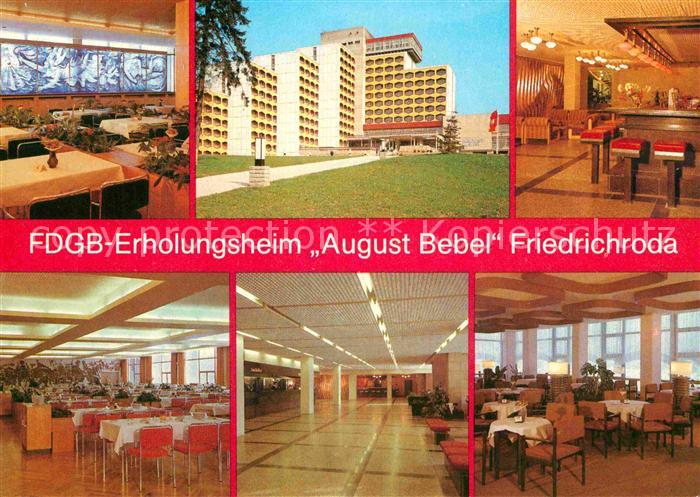 Friedrichroda FDGB Erholungsheim August Bebel Hallenbar Speisesaal Empfangshalle