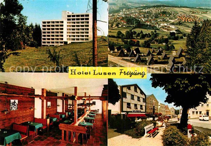 Freyung Hotel Lusen Gastraum Fliegeraufnahme Strassenpartie