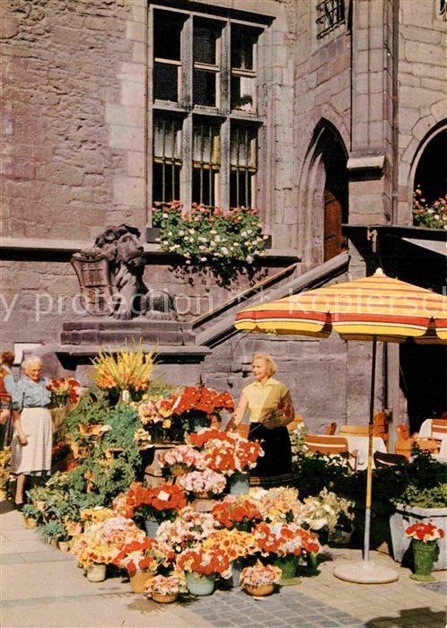 Goettingen Niedersachsen Blumenmarkt am Rathaus Universitaetsstadt