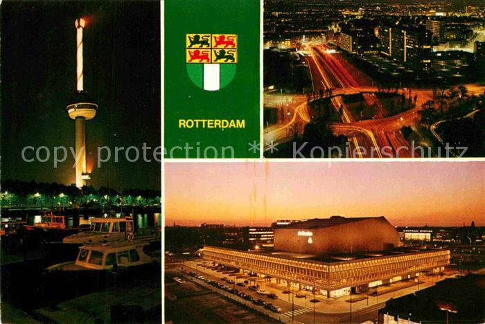 Rotterdam Euromast Konzert und Kongresshalle Nachtaufnahmen